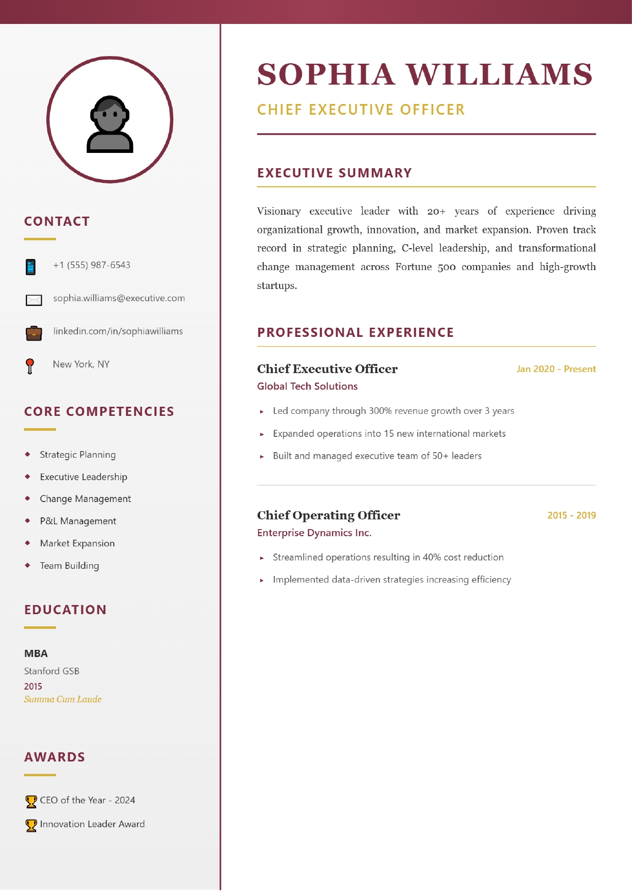 Burgundy Executive - Premium