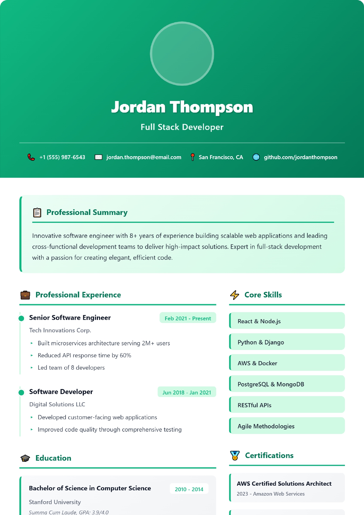 Emerald Gradient Professional